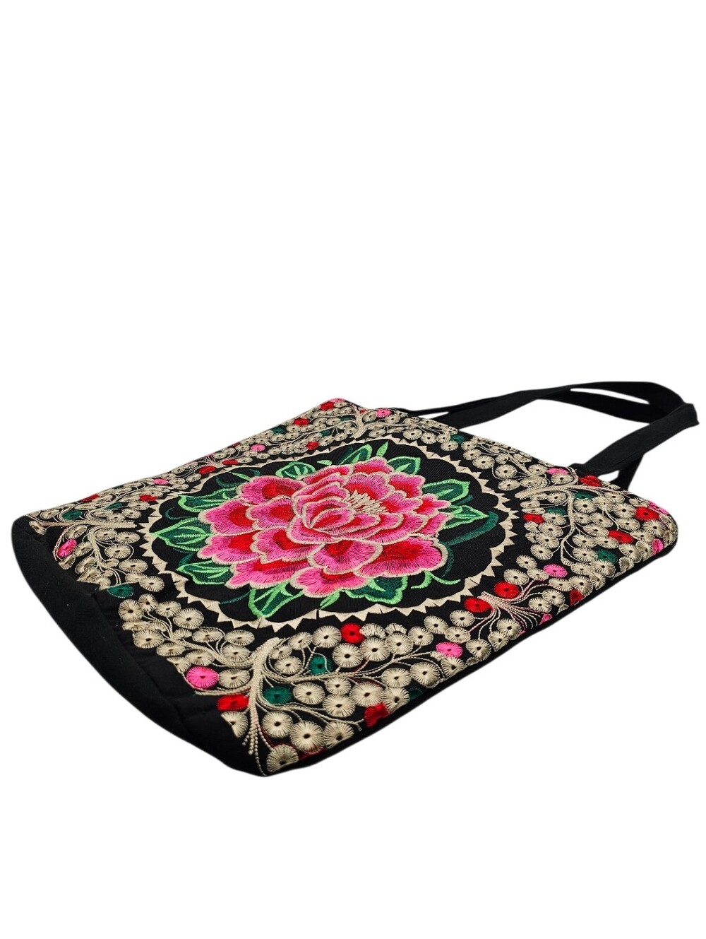 Embroidered Flower Tote - Picture 3 of 4